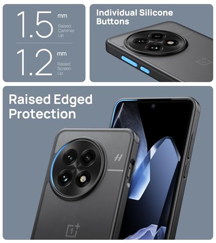 Image of Vihibii for OnePlus 13 Cover, Military Grade Drop Protection, Soft Silicone Edge & Hard Back Cover, Slim Full-Body Rugged Protective Silicone Cover for OnePlus 13, Matte Black