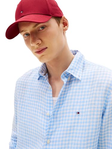 Image of Tommy Hilfiger Men's Long Sleeve Casual Linen Button Down Shirts in Regular Fit
