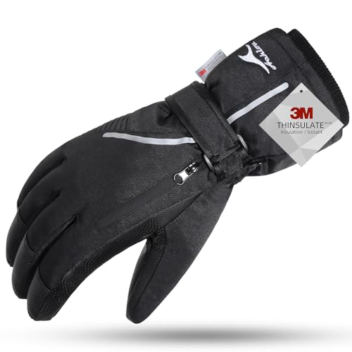 Achiou Ski Snow Gloves Waterproof Touchscreen Winter Warm for Men Women with Portable Pocket