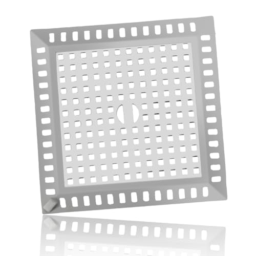 Colador de Pelo para Ducha Cuadrado, 12,2 x 12,2 cm Rejilla Desague Ducha de Acero Inoxidable, Cuadrado Colador Fregadero, Filtro Pelos Desague Ducha Cuadrado para Bañera, Baño, Lavabo, Cocina