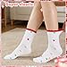 scenicamp 6 Pairs Women Ruffle Crew Socks, Colorful Hearts Frilly Socks Cotton Ribbed Crew Sock, colorful ruffle mix 1
