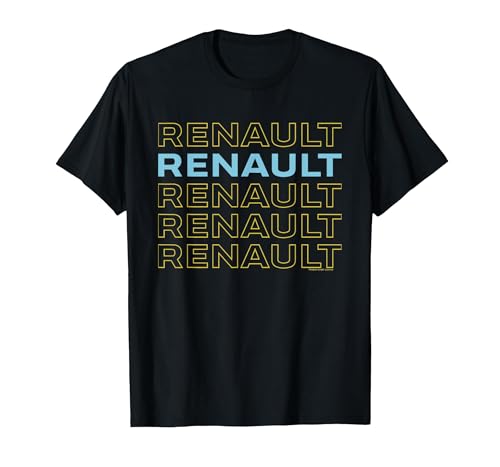 Renault Classic Stacked Text Logo Car T-Shirt, Men, Black, X-Large