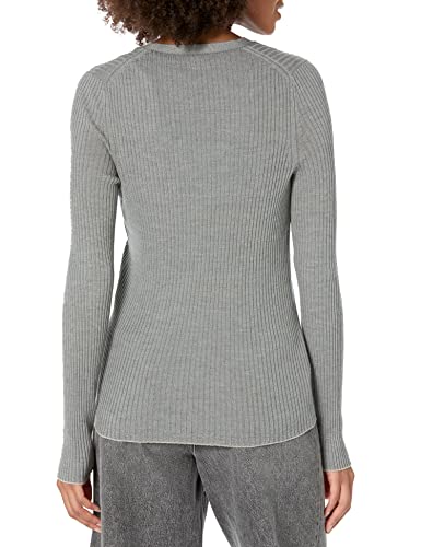Theory Women's Micro Stripe Cardigan, Classic Khaki/Blue Granite, S #TOP1