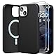 SURPHY für iPhone 15 Leder Hülle 6,1 für MagSafe mit Displayschutzfolie, Kunstleder Handyhülle iPhone 15 Case, iPhone 15 Schutzhülle (mit Mikrofaserfutter), Schwarz