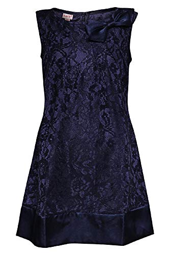 Vestido de encaje para niña azul zafiro La-V talla 116 cm