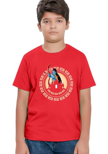 Image of Wear Your Opinion Jay Shree Ram Mandir Theme Kids Premium Round Neck T-Shirt (Design: Ayodhya Drishyam)