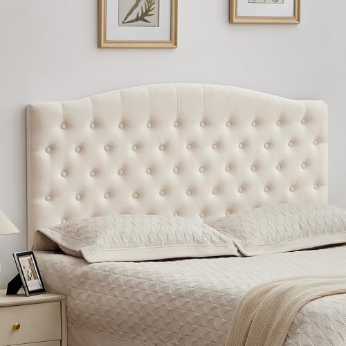 Tufted Upholstered Tall Headboard Q...