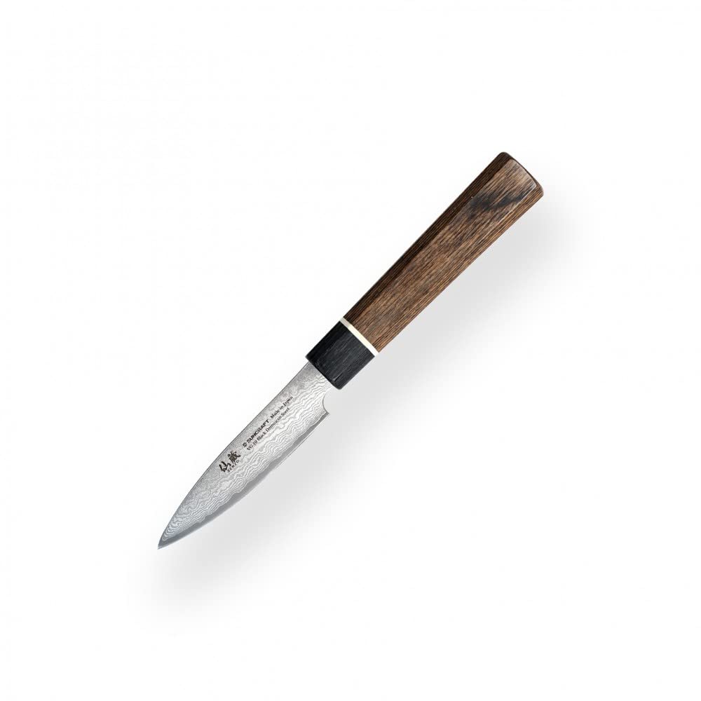 Suncraft VG-10 Black Damascus & Couteau de cuisine & Damas Couteaux de Chef 80 mm & Professionnel Japon Acier 67 couches avec manche en Pakkawood