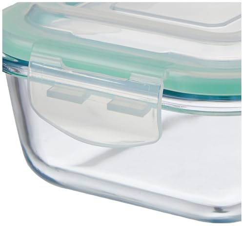 Image of Signoraware Lock N Store Borosilicate Glass Rectangular Container Set | Airtight & Leakproof | Microwave Safe | Crack Resistant | Ideal for Office Lunch & Leftovers (640ml + 150ml | Setof2 | Clear)