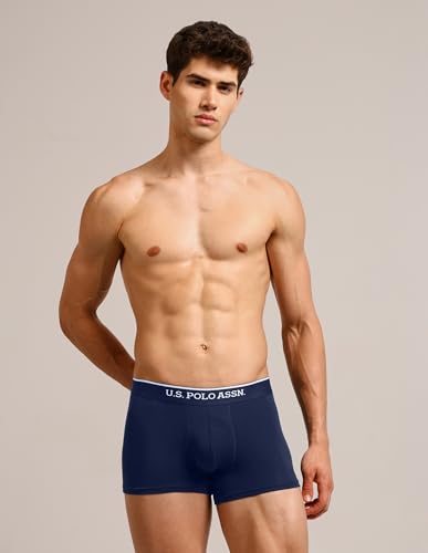 Image of U.S. Polo ASSN. Mens ET004 Anti Microbial Cotton Stretch Essential Underwear Trunk -Pack of 5