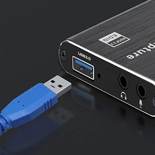 iFCOW Placa de captura de vídeo, 4K Ultra HD USB3.0 compatível com HDMI cartão de captura de vídeo,