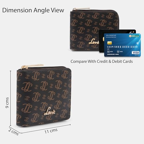 Image of Lavie Women's Sacy Monogram LL Print Small Zip around Wallet | Ladies Purse Handbags
