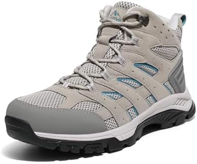 NORTIV 8 Womens Waterproof Hiking Boots Outdoor Trekking Mid Backpacking Mountaineering lightweight boots LIGHT GREY US 7.5 SNHB2212W