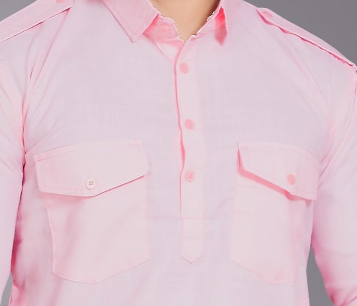 Image of DIVISIVE Men's Cotton Blend Pathani Kurta Pyjama Set