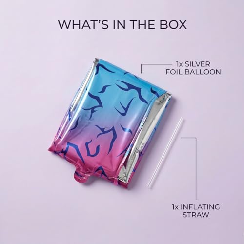 40 Inch Blue Pink Gradient Number 5 Balloon, K-pop Inspired Foil Number Balloon with Abstract Wing Tattoo Pattern for Anime Aesthetic Birthday Party, Anniversary and Fan Party Decorations (Number 5) — view 5