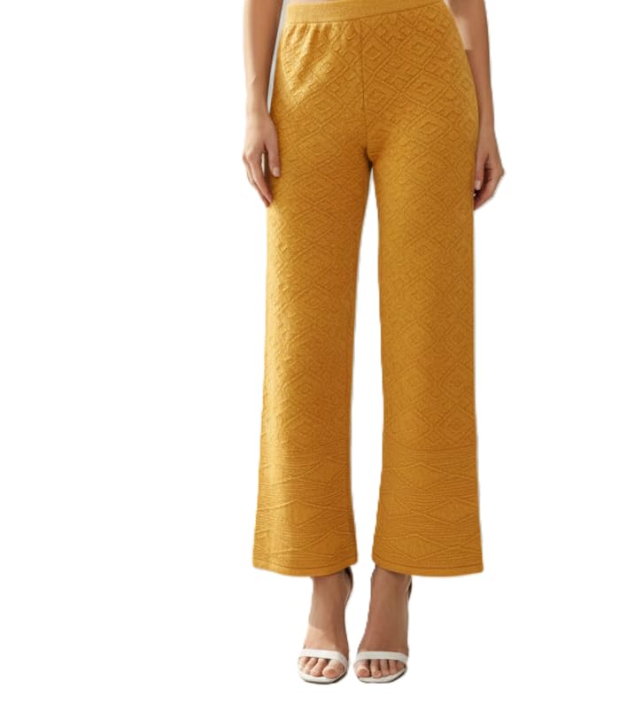 tnq Women Woolen Knitted Winter Wear Palazzo Pants || Bottom Design Woollen Trouser || Women Warm Palazzos|| Knitted Flared Palazzo-picture-26