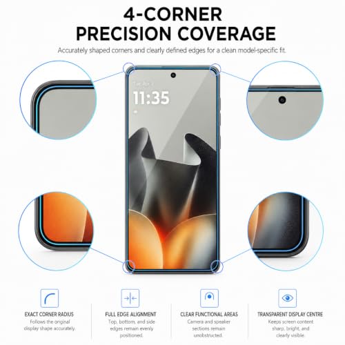 Image of FIRST MART Screen Protector for Motorola Edge 70 Max | Borderless Edge-to-Edge Tempered Glass, Anti-Dust Mesh, Case-Friendly | Pack of 2