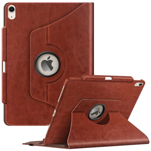 Étui iPad Air 13 M2 M3 rotatif Fintie marron avec porte-stylet