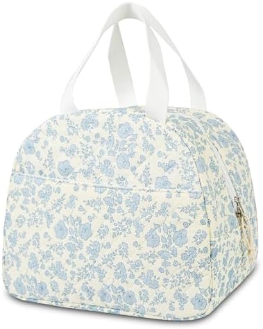 Lunch Bag for Women Insulated Lunch Box Cute Quilted Lunch Tote Bags Reusable Large Capacity Cooler Bag for Travel Work Picnic