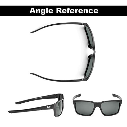 Flying Fisherman Freeline Polarized Rectangular Sunglasses, Matte Black Frames/Smoke Lenses, Medium #TOP4