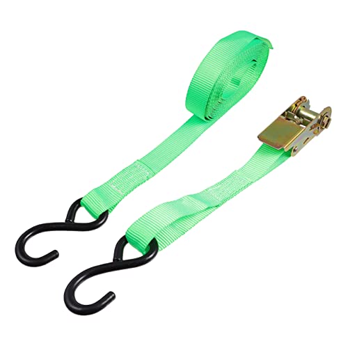 Cabilock 2pcs Luggage Binder Fastening Belt Cargo Binder Ratchet Tensioner for Kayak Boat Trailer Roof Racks Green