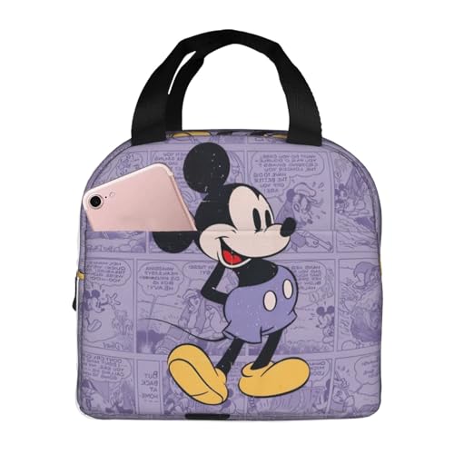 ミッキーマウス ランチパック再利用可能なランチバッグコンパクトなランチボックス断熱 ファッションキャリングバッグコールドソフトアイストート再利用可能な 通勤学校ユニセックス/キッズトート ランチバッグ