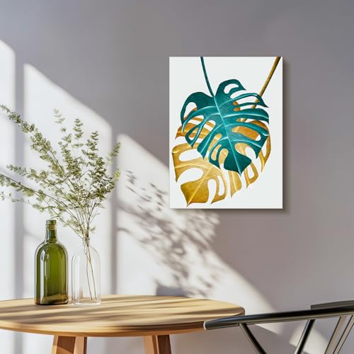 Tableau Monstera Doré Habille Vos Murs Vides avec Élégance - 2