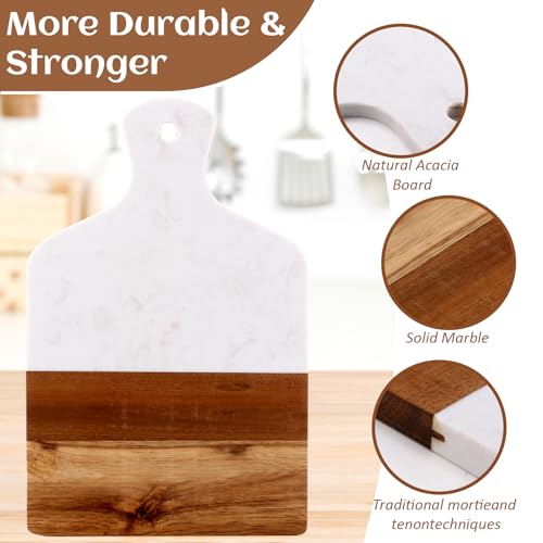 Tablas de cortar marble y madera acacia 2 piezas miniatura 3