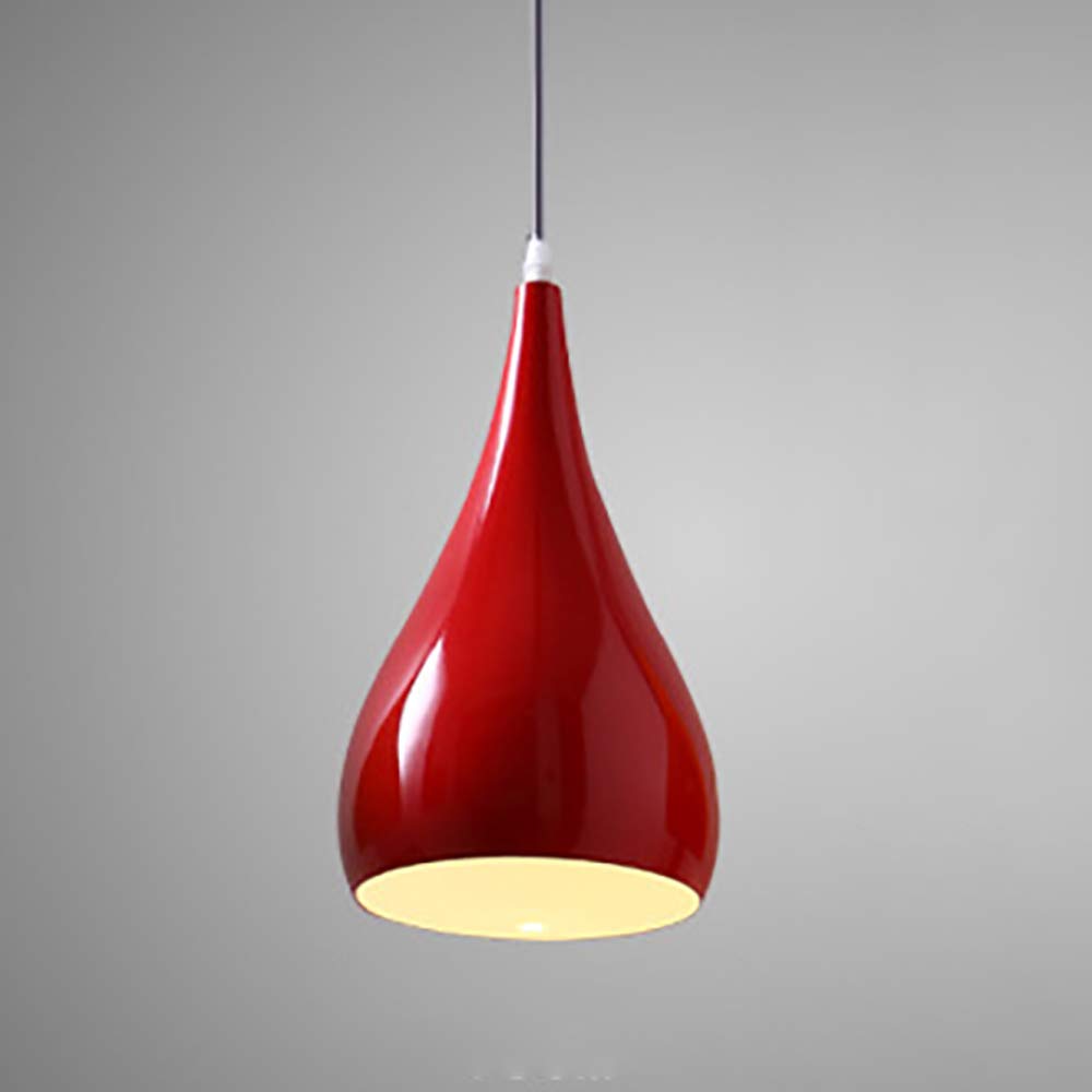 Mengjay Trade Fashion Pendant Light E27 Base Metal Hanging Lighting Lampshade for Restaurant Dining Room Study Room Home Decoration (Red)