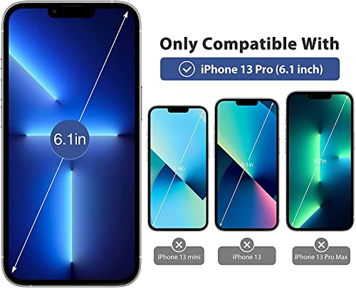 Image of PULOKA for iPhone 13 Pro Max - Sleek Flip Case - Premium Vegan Leather Phone Cover with Card Slot - Slim, Durable, Privacy Protection - Kickstand Function - Elegant Flip Wallet Cases for Apple - Blue