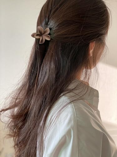 Image of Cerrito 9 Pcs Flower Hair Claw Clips for Women Girls - Large Strong Hold Clamps for Thick Thin Hair, Matte Nonslip, Neutral Floral Claw, Styling Small Hair Accessories, Ponytail Holder, Multicolor