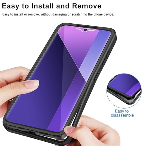 Image of CCSamll for Xiaomi Redmi Note 13 Pro+ Case with Screen Protector QC Black | Clear Shockproof TPU Bumper, Full Body Protective Phone Cover, Touch Sensitive Front Case for Xiaomi Redmi Note 13 Pro+ 5G
