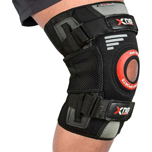 XN8 Hinged Knee Support Brace Adjustable Open Patella Anti-Slip Breathable Neoprene For ACL Arthritis Joint Pain Meniscus Tear, Running, Skiing Any Sport Protection Recovery