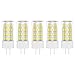 5X G4 Bombilla de LED 5W Bombilla Lámpara LED 51 SMD 2835LEDs Blanco Frío 6000K Iluminación LED Super Brillante 500LM LED Bulb AC/DC12V