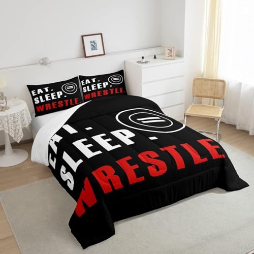 Image of Feelyou Wrestle Comforter Set Toddler Size 3Pcs for Kids Boys Girls Teens