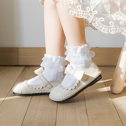 Grils Ruffle Socks Toddler Double Frilly Fluffy Princess Dress Cotton Sock Tutu Socks for Girls/Baby/Toddler3