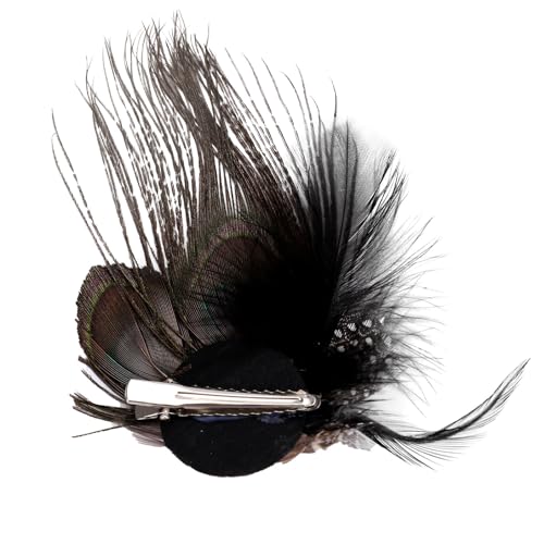 Pinza para cabello con plumas de pavo real Song Qing para mujeres miniatura 4