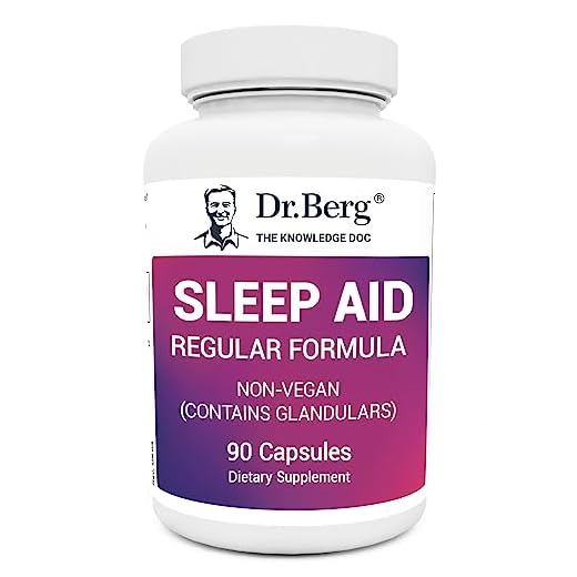Dr. Berg Sleep Aid Regular Formula – Natural Support for Deep Sleeping Cycles - Fatigue and Stress Support Capsule Helps Calm Body and Mind – Best Non Habit Forming Supplements