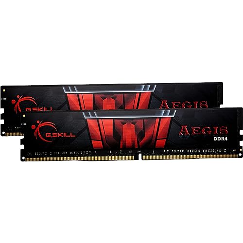 G.Skill Kit Barrettes mémoire 16Go (2x8Go) DIMM DDR4 Aegis PC4-19200 (2400 Mhz) (Noir et Rouge)