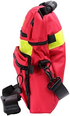 Milisten First Aid Bag Empty Travel Rescue Defibrillator Pouch AED Medical Bag First Responder Storage Survival Trauma Emergency Backpack for Hiking Camping (Red)