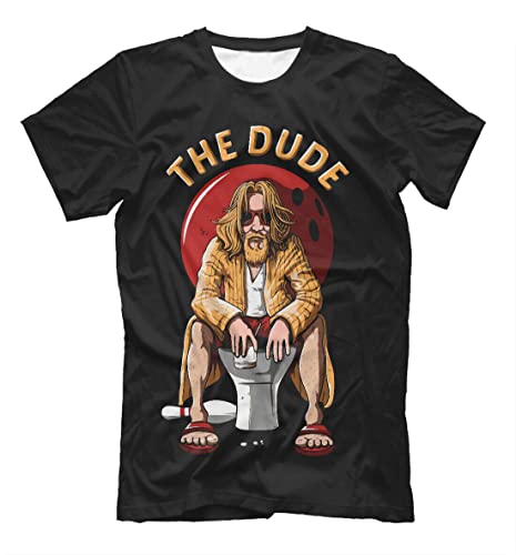 NZFBBJMGB Big Lebowski t-Shirt -HD Print The Dude on The Toilet Fun Joke NZFBBJMGB Big Lebowski t-Shirt -HD Print The Dude on The Toilet Fun Joke