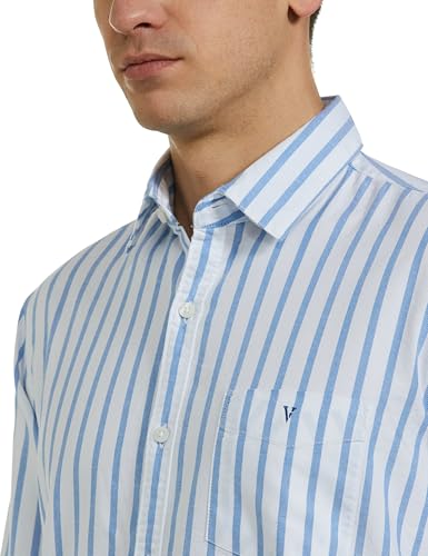 Image of Van Heusen Men Cotton Modern Fit Casual Oxford Stripes Shirts| Effortless Ironing | Superior Fit