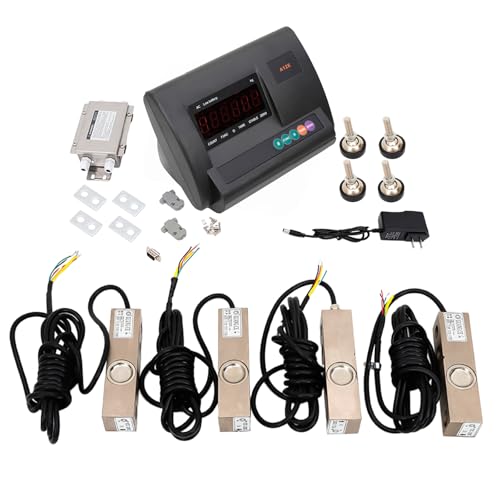 Pyroarle 17637 Lb Livestock Scale Kit, High Precision Digital Weight Indicator with LED Display, 4 Load Cell Animal Scale for Cattle Hogs Sheep Goats Pigs Squeeze Chute, 2 Ton Capacity