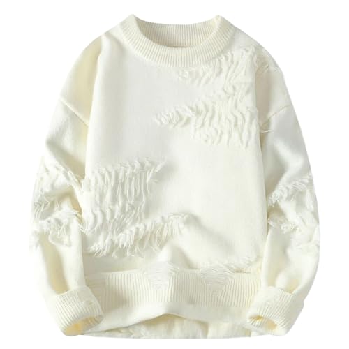 Men's Knitted Sweater Autumn Solid Color Pullover Men Round Neck Wool Sweaters Mens