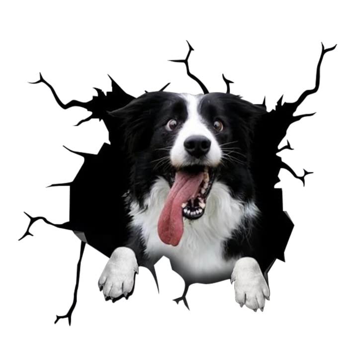 Image of Funny German Border Collie Window Car Sticker,11.8x11.8in 3D Vinyl Waterproof Dog Auto Decals,for Wall Laptop Car Window Truck Bumper Refrigerator Sticker