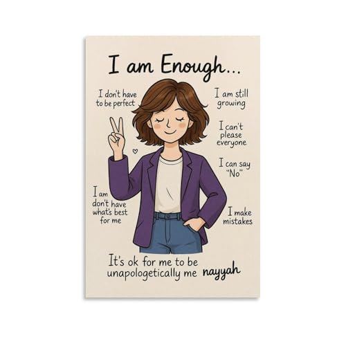 I Am Enough - Self Improvement Inspirational Quotes Posters for