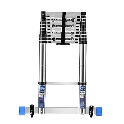 Household Stepladders 3.2M/10.5Ft Telescopic Ladder, Aluminum Telescoping Ladder with Non-Slip Feet, Portable Extension Ladder for Household and Outdoor Working, 330lb Capacity Folding Stepladder ( Si