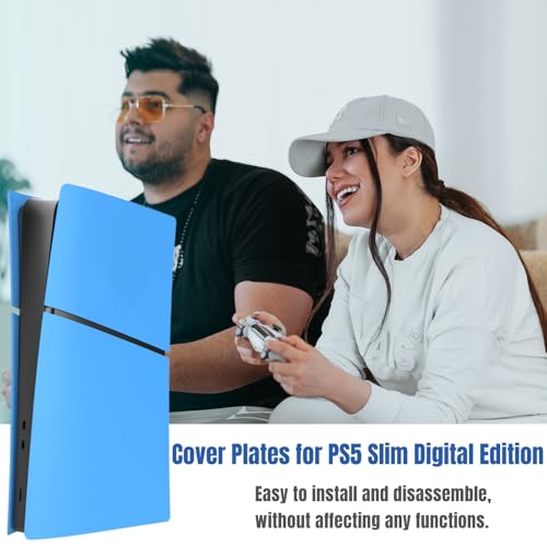 Image of Slim Digital Edition Cover Plates for New PS5 Slim Console, Shell Panels Compatible with New PlayStation 5 Slim Accessories Protective Replacement Faceplate (Starlight Blue)