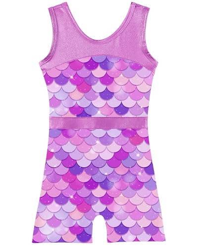 La Mejor Selección de Ropa de Escalada para Niña disponible en línea para comprar. 45 TFJH E - Maillot de gimnasia para niñas, trajes de práctica de Unitard Tumbling Biketard, una pieza, Escala púrpura A2, 4 Años / 5 Años