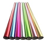 TOLLES KOMPLETTPAKET - Für jeden Stil und Anlass genau das richtige: Wählen Sie ganz unkompliziert aus unseren 7 verschieden farbigen Geschenkpapier Rollen (je 2mx0,7m) Sie erhalten je 1 Rolle Grün, Blau, Rosa, Pink, Rot, Silber und Gold - Perfekt für die kleinen romantischen Überraschungen für Frauen, verliebte Paare, Verlobte und Verheiratete und auch Kinder!